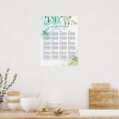 Poster Plan de table de mariage géométrique à l'aquarelle (Cuisine)