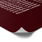 Poster Plan de table de mariage Gold Deep Burgundy 12 (Coin)