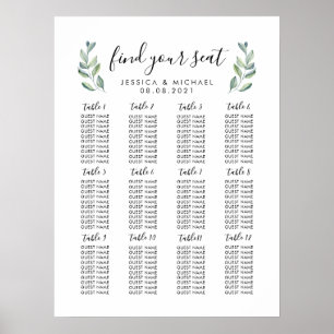Poster Plan de table de mariage grand format 12