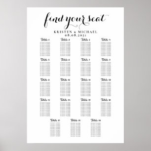 Poster Plan de table de mariage grand format 19
