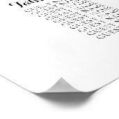 Poster Plan de table de mariage grand format 20 tables (Coin)
