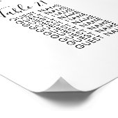 Poster Plan de table de mariage grand format 25 (Coin)