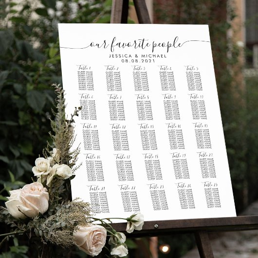 Poster Plan de table de mariage grand format 25