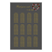Poster Plan de table de mariage gris 12 tables (Devant)