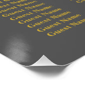 Poster Plan de table de mariage gris 12 tables (Coin)