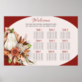 Poster Plan de table de mariage Harvest Chic White Pumpki (Devant)