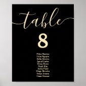 Poster Plan de table de mariage jaune beurre (Devant)