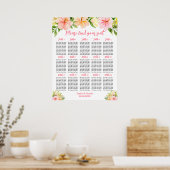 Poster Plan de table de mariage Jungle Tropicale 15 table (Cuisine)