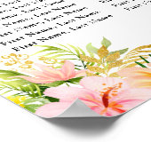 Poster Plan de table de mariage Jungle Tropicale 15 table (Coin)