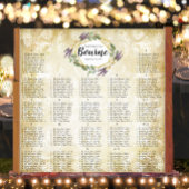 Poster Plan de table de mariage lavande or et violet
