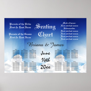 Poster Plan de table de mariage mariée marié invités