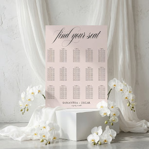 Poster Plan de table de mariage minimaliste Écriture él