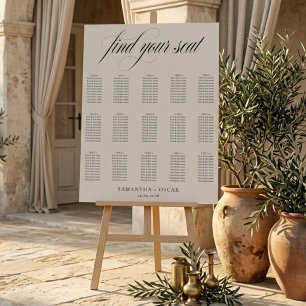 Poster Plan de table de mariage minimaliste   Écriture él