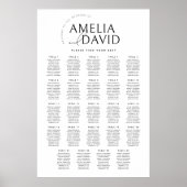 Poster Plan de table de mariage moderne avec 24 tables (Devant)