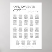 Poster Plan de table de mariage moderne avec 24 tables (Devant)