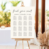 Poster Plan de table de mariage moderne crème pour 16 tab