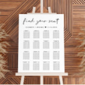 Poster Plan de table de mariage moderne pour 16 tables