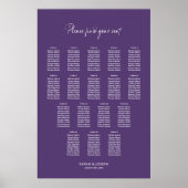Poster Plan de table de mariage moderne violet 17 (Devant)