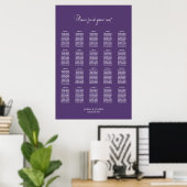 Poster Plan de table de mariage moderne violet 20 (Bureau à domicile)