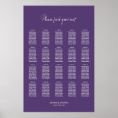Poster Plan de table de mariage moderne violet 20 (Devant)
