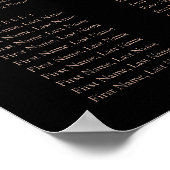 Poster Plan de table de mariage noir avec fleurs en terre (Coin)