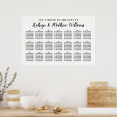 Poster Plan de table de mariage noir et blanc (Cuisine)