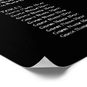 Poster Plan de table de mariage noir simple 60 (Coin)