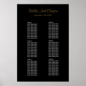 Poster Plan de table de mariage noir simple 60 (Devant)