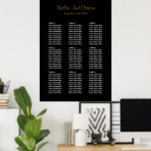 Poster Plan de table de mariage noir simple 90 (Bureau à domicile)