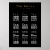 Poster Plan de table de mariage noir simple 90 (Devant)