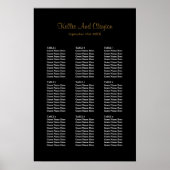 Poster Plan de table de mariage noir simple 90 (Devant)