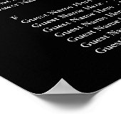 Poster Plan de table de mariage noir simple pour 200 pers (Coin)