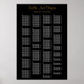 Poster Plan de table de mariage noir simple pour 200 pers (Devant)