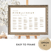 Poster Plan de table de mariage or minimal alphabétique