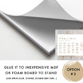 Poster Plan de table de mariage or minimal alphabétique