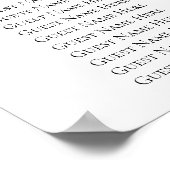 Poster Plan de table de mariage page individuelle de tail (Coin)