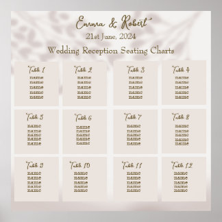 Poster Plan de table de mariage personnalisable