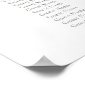 Poster Plan de table de mariage personnalisé avec écritur (Coin)