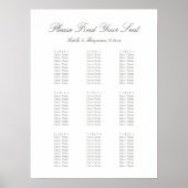 Poster Plan de table de mariage personnalisé avec écritur (Devant)