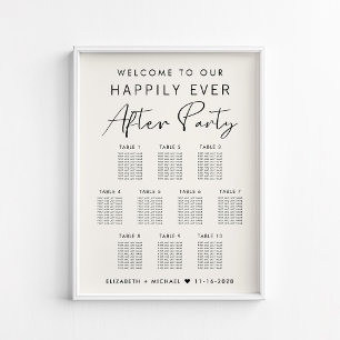 Poster Plan de table de mariage pour 10 tables Après un b