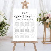 Poster Plan de table de mariage pour 12 tables avec les p