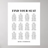Poster Plan de table de mariage pour 12 tables et 120 inv (Devant)