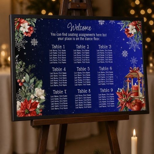 Poster Plan de table de mariage pour les fêtes de Noël
