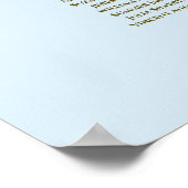 Poster Plan de table de mariage Powder Blue & Gold 22 (Coin)