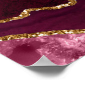 Poster Plan de table de mariage Red Gold Agate 10 tables (Coin)