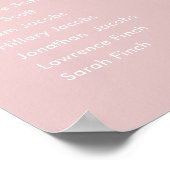 Poster Plan de table de mariage REVERSE Blush Ampersand | (Coin)