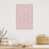 Poster Plan de table de mariage REVERSE Blush Ampersand | (Cuisine)