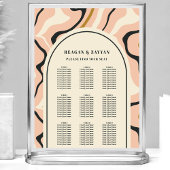 Poster Plan de table de mariage Rose Noir Arche Tourbillo