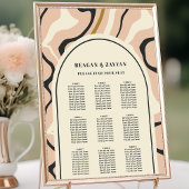 Poster Plan de table de mariage Rose Noir Arche Tourbillo