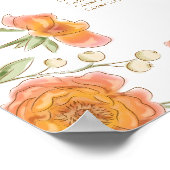 Poster Plan de table de mariage Rose Orange (Coin)